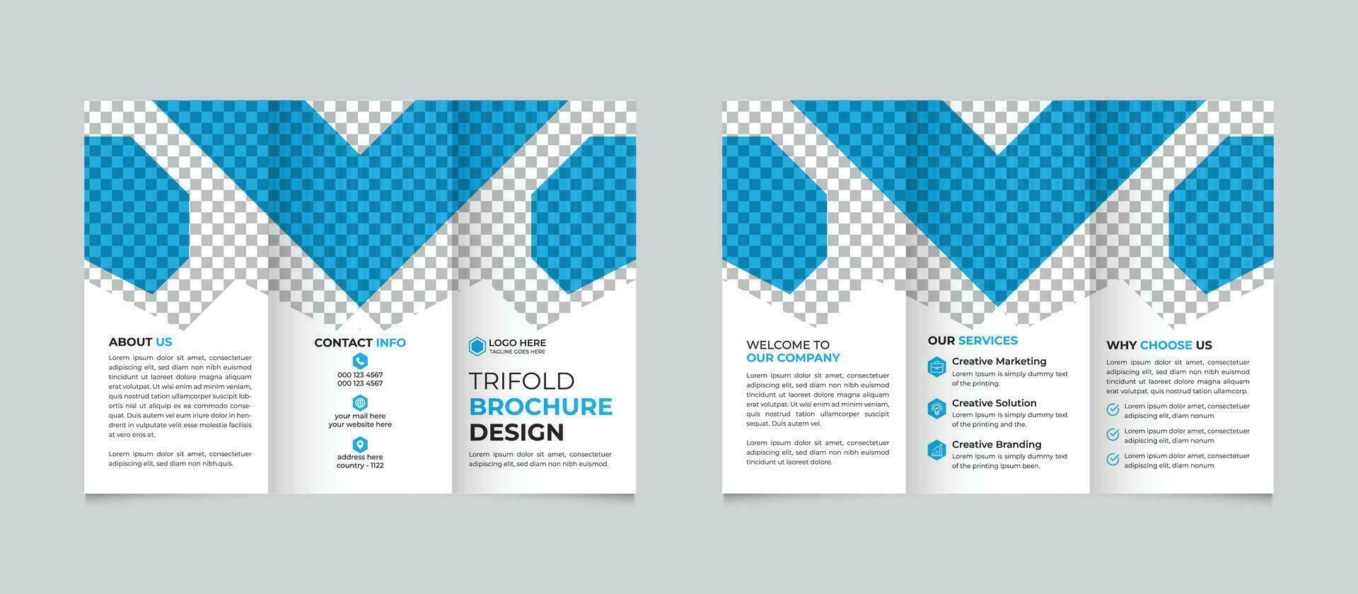 Professional creative modern abstract business trifold brochure design template Free Vector