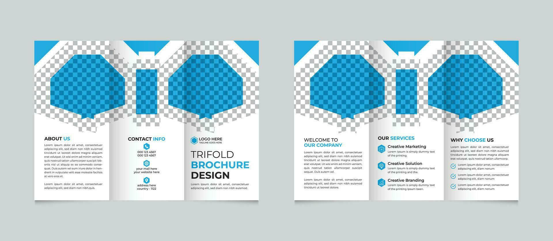Professional modern minimal business trifold brochure design template Free Vector