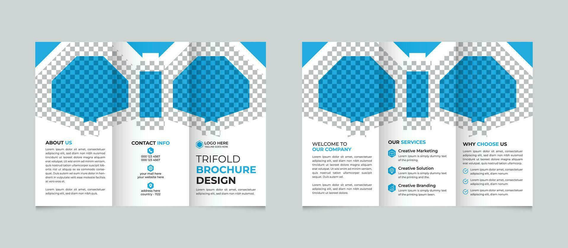 profesional moderno mínimo negocio tríptico folleto diseño modelo gratis vector