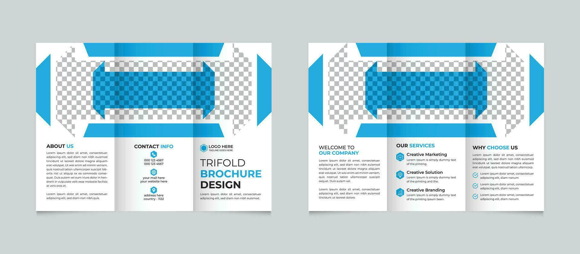 Corporate creative modern minimal business trifold brochure design template for your company Free Vector