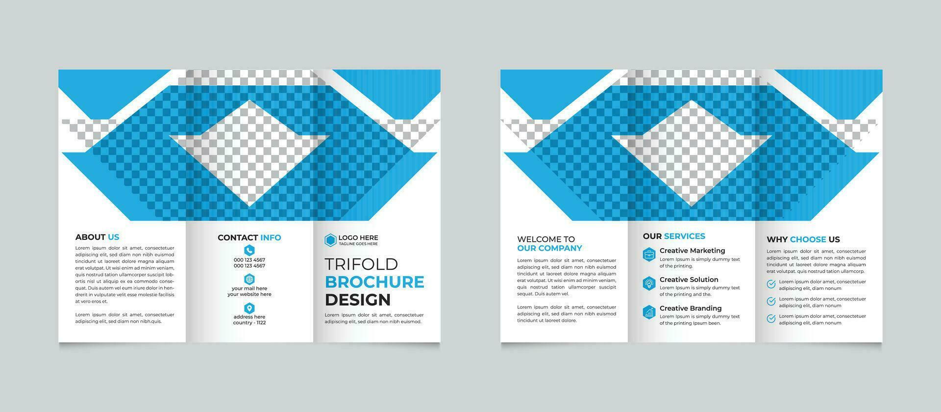 Corporate modern abstract business trifold brochure design template Free Vector