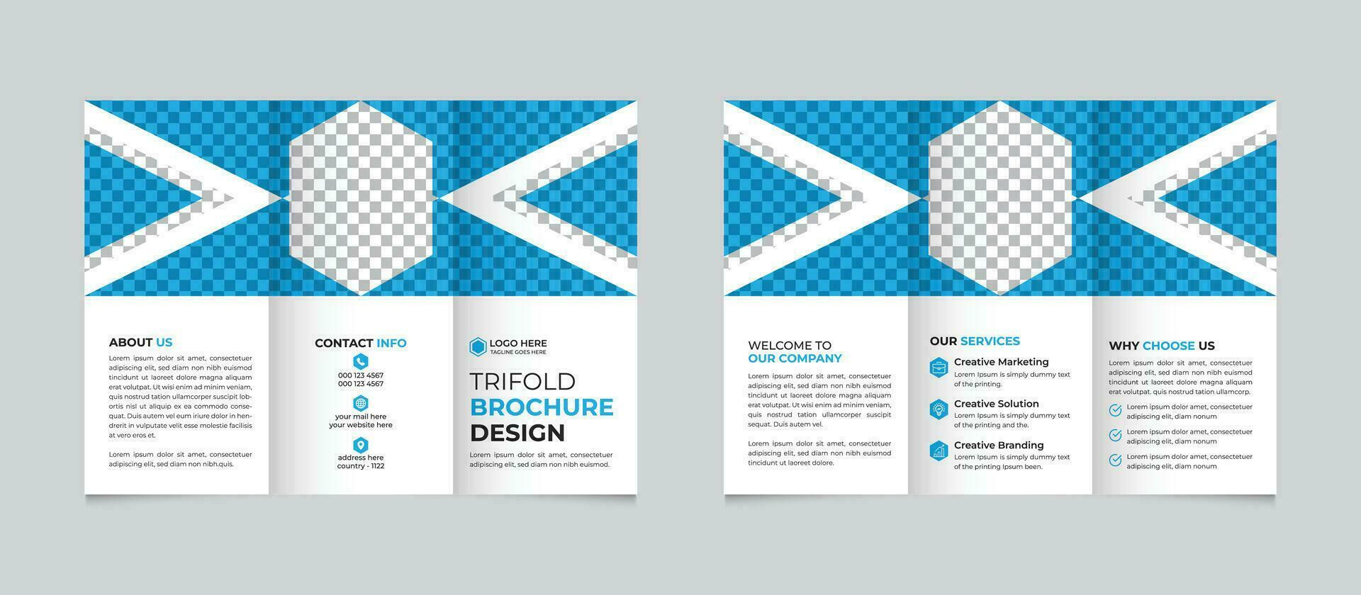 Professional modern abstract business trifold brochure design template Free Vector