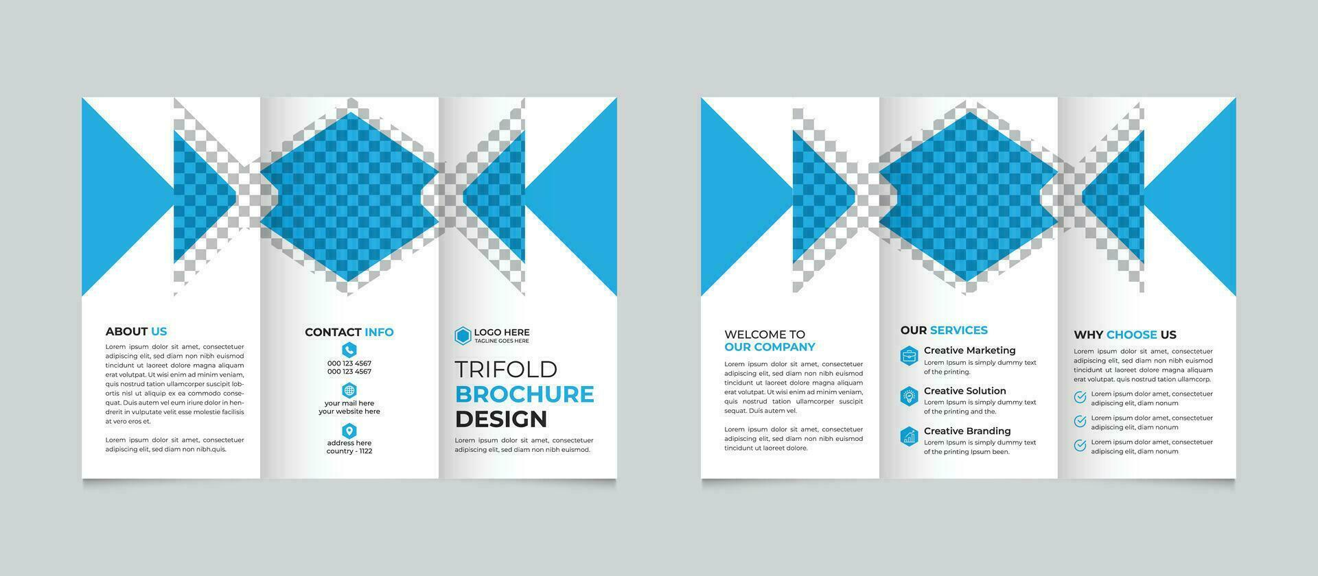 creativo moderno mínimo negocio tríptico folleto diseño modelo gratis vector