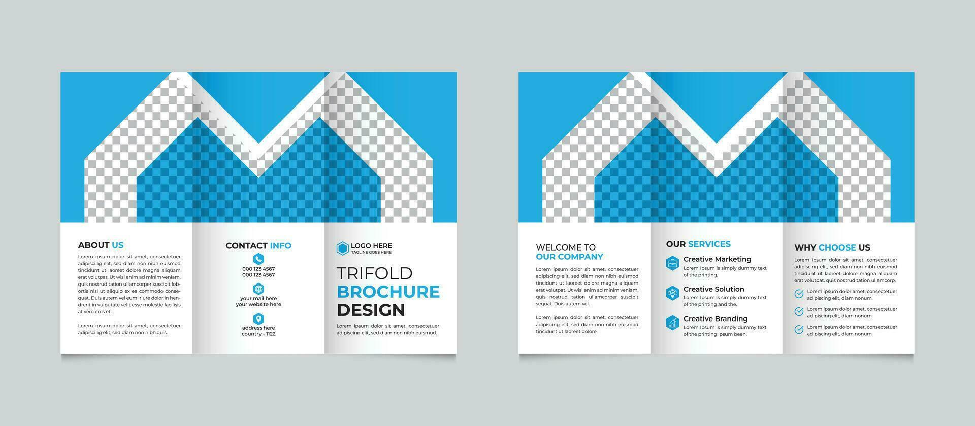 Professional creative corporate modern minimal business trifold brochure design template Free Vector