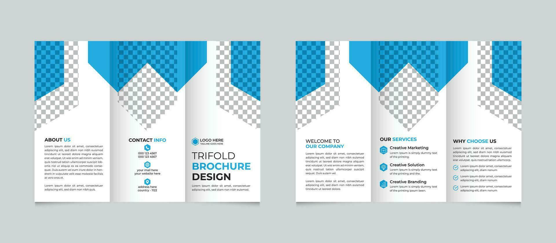 profesional creativo corporativo moderno mínimo negocio tríptico folleto diseño modelo gratis vector