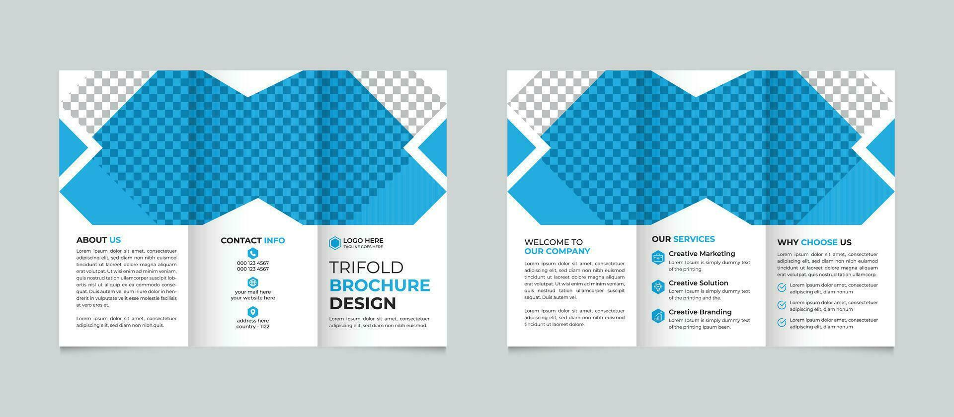 Creative corporate modern minimal business trifold brochure design template Free Vector