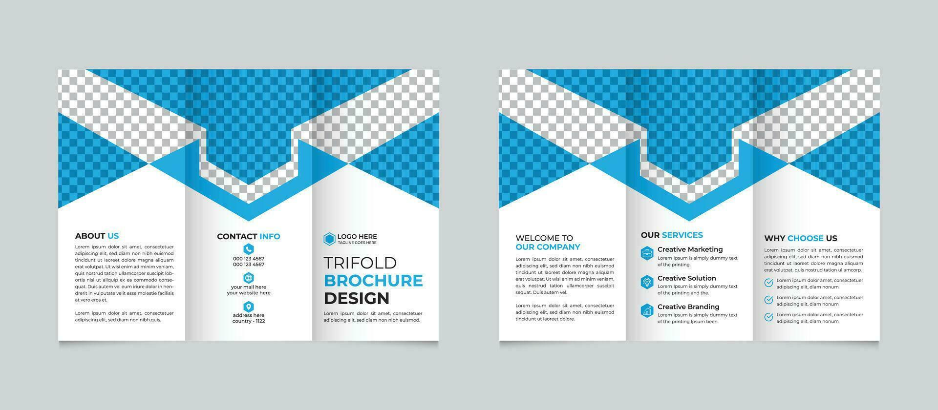 Corporate creative modern abstract business trifold brochure design template Free Vector