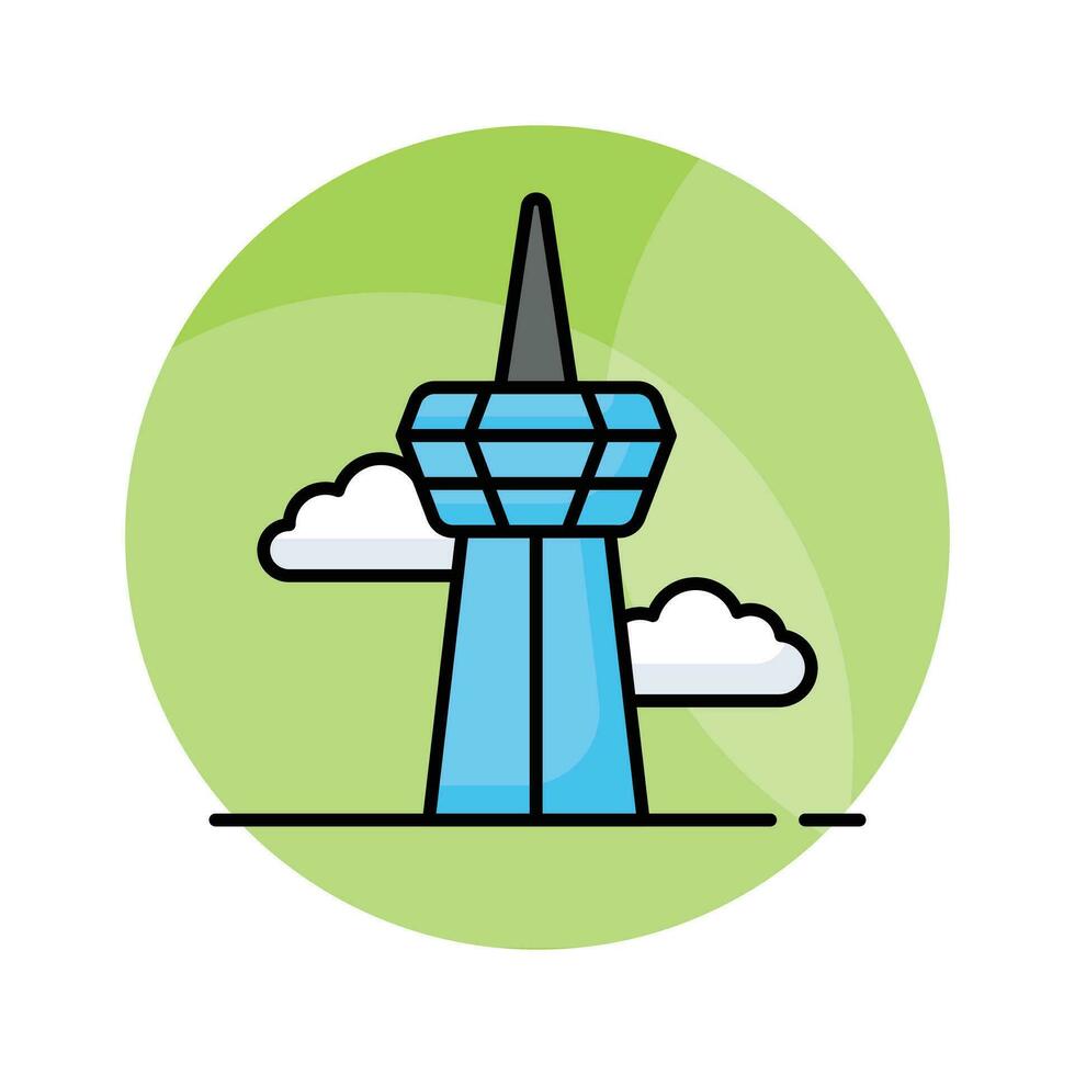 Grab this creatively designed vector of cn tower in modern style
