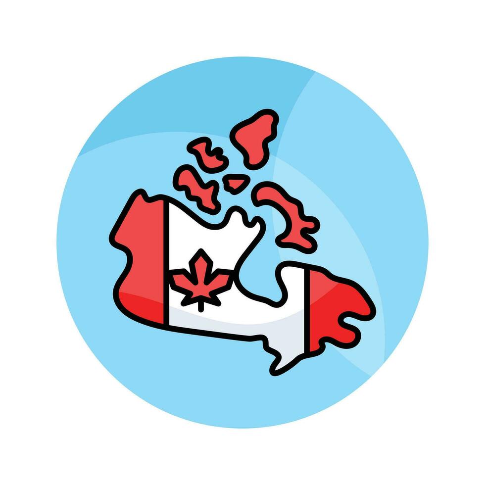 un increíble vector de canadiense mapa en moderno estilo, Listo a utilizar icono