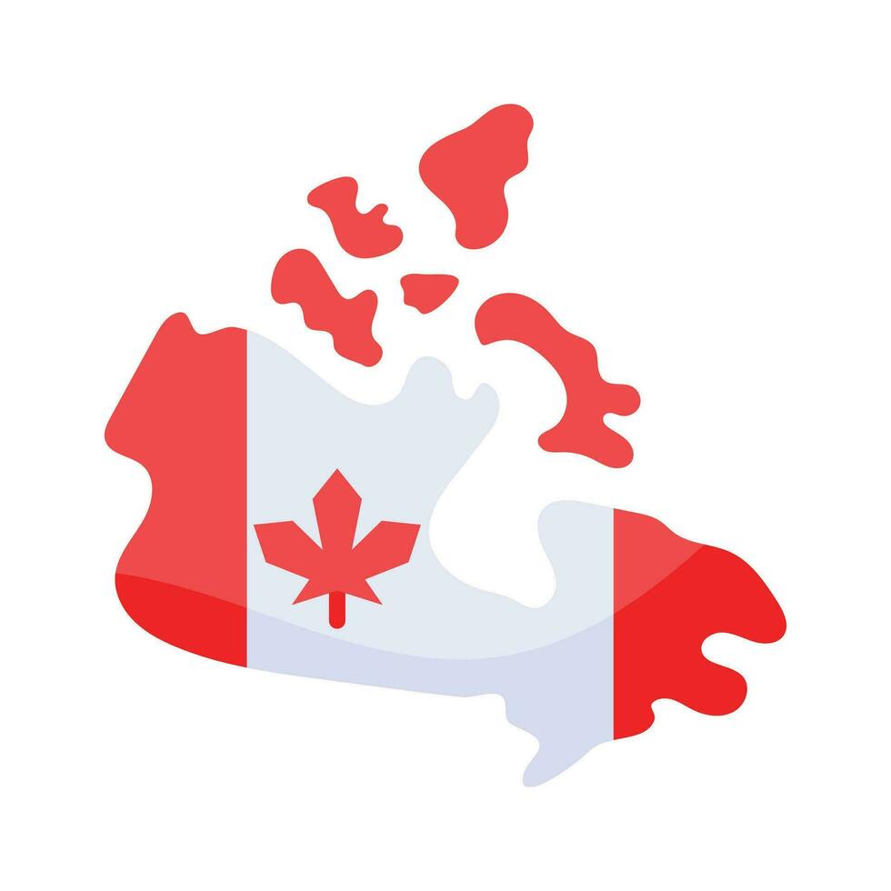 un increíble vector de canadiense mapa en moderno estilo, Listo a utilizar icono