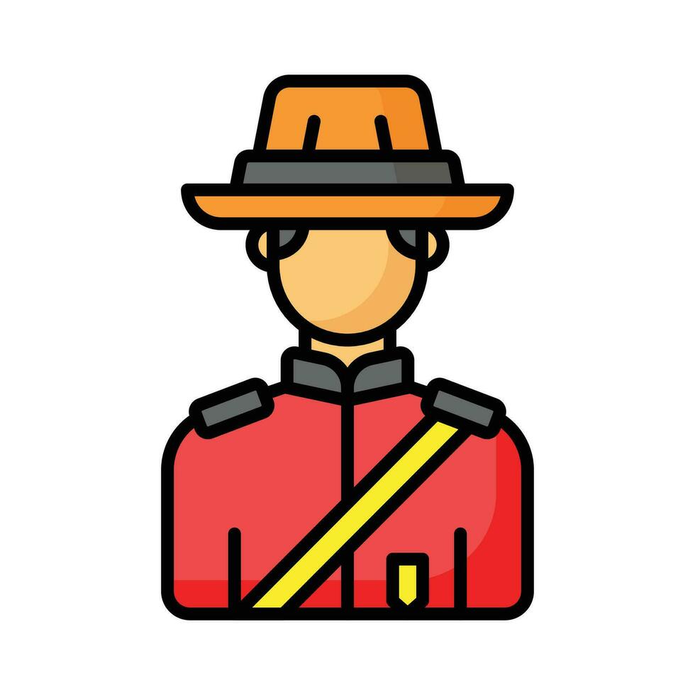 Canadian mounted police officer vector design in trendy style, ready to use and download icon