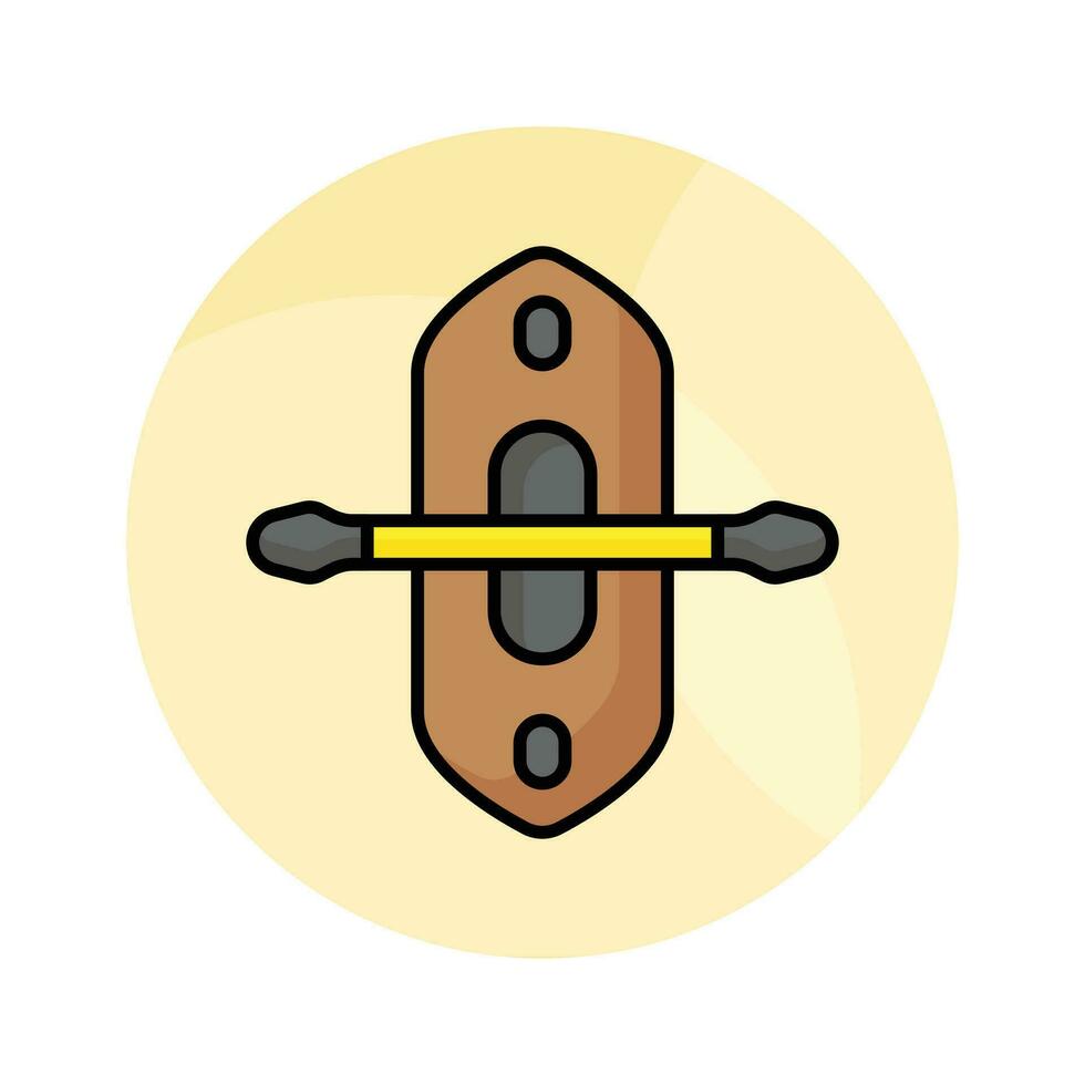 Boat with paddle denoting concept icon of kayak in modern style, ready to use vector