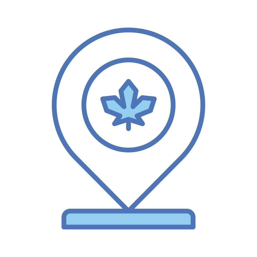 Location pin with maple leaf, icon of canadian location in modern style vector