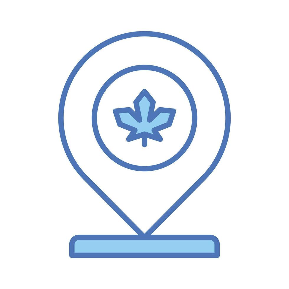 Location pin with maple leaf, icon of canadian location in modern style vector