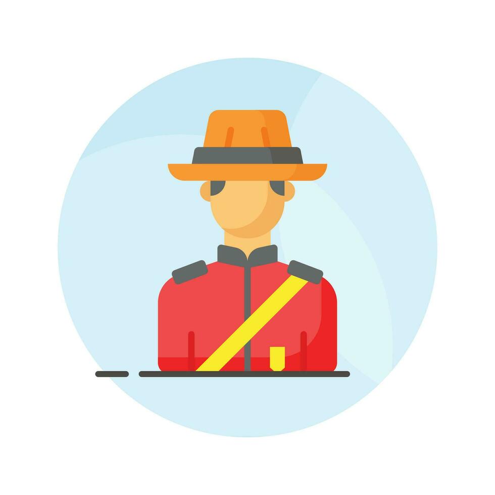 Canadian mounted police officer vector design in trendy style, ready to use and download icon