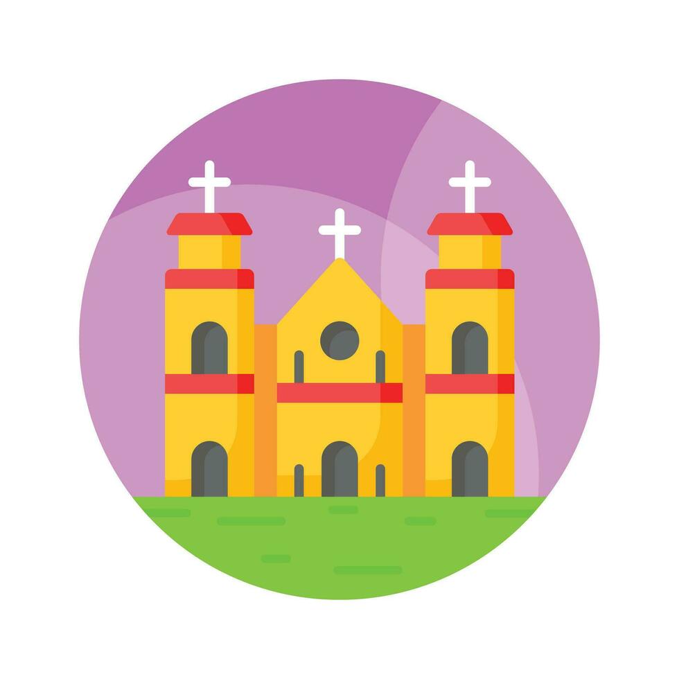 A cathedral building vector design in modern style, easy to use and download