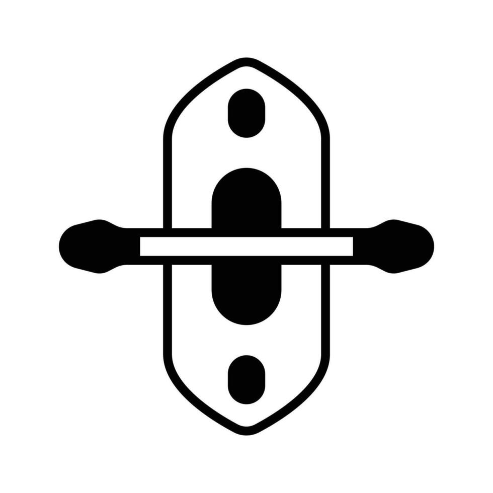 Boat with paddle denoting concept icon of kayak in modern style, ready to use vector