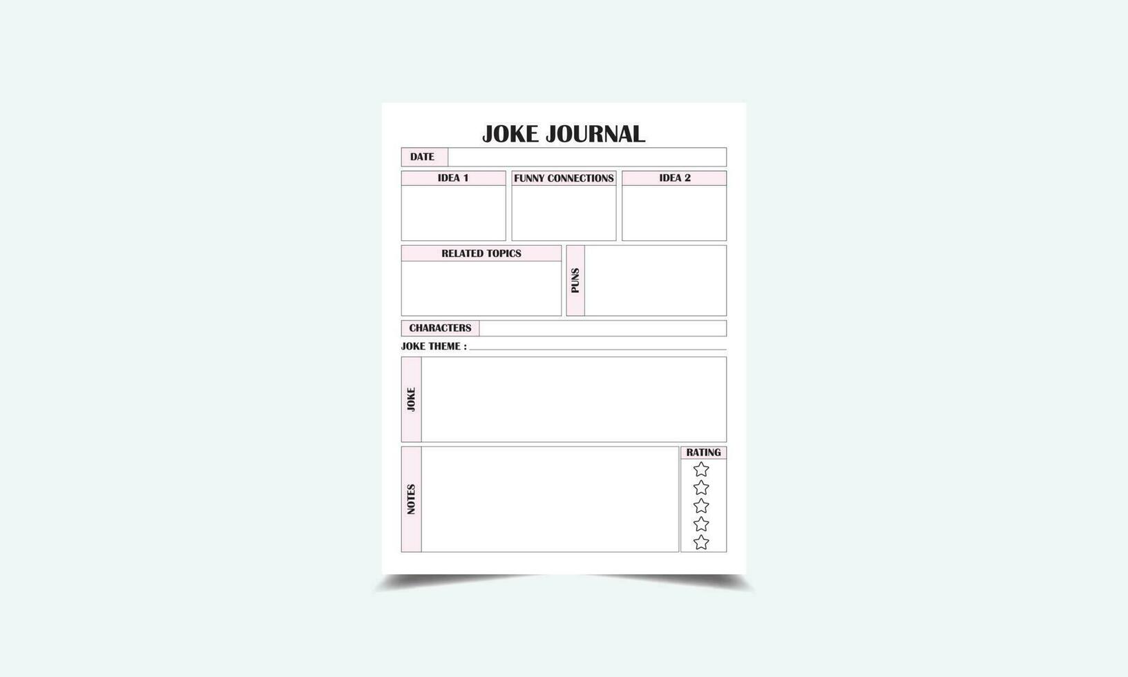 Joke Journal kdp interior vector