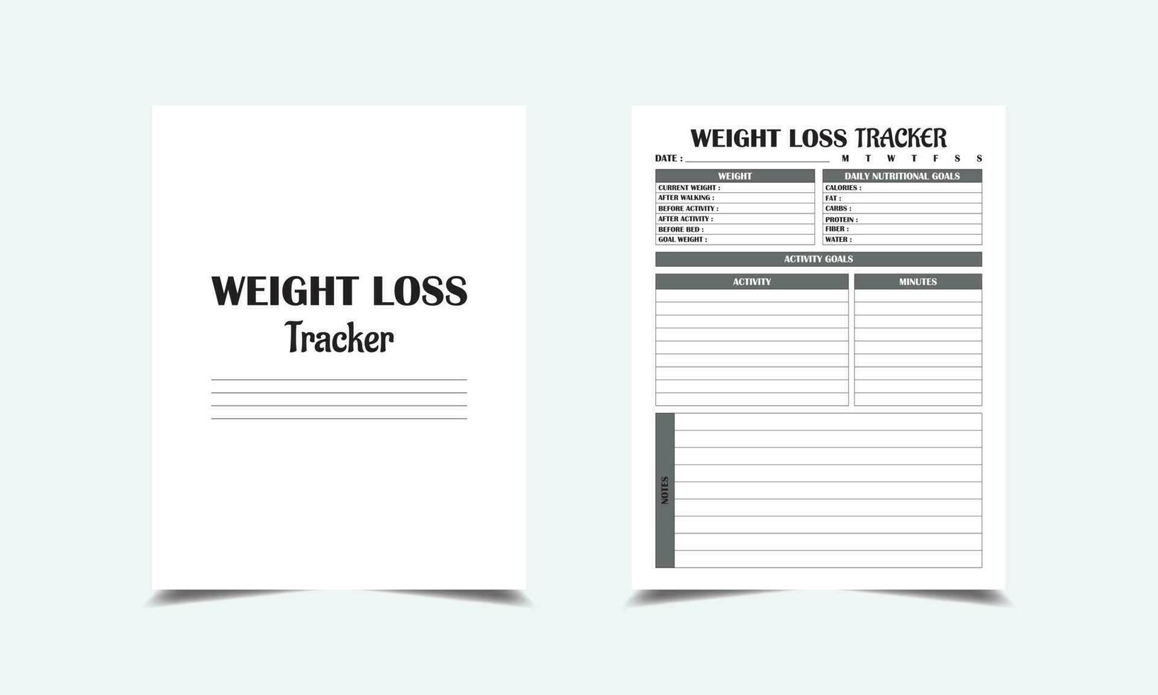 Weight Loss Tracker kdp interior vector