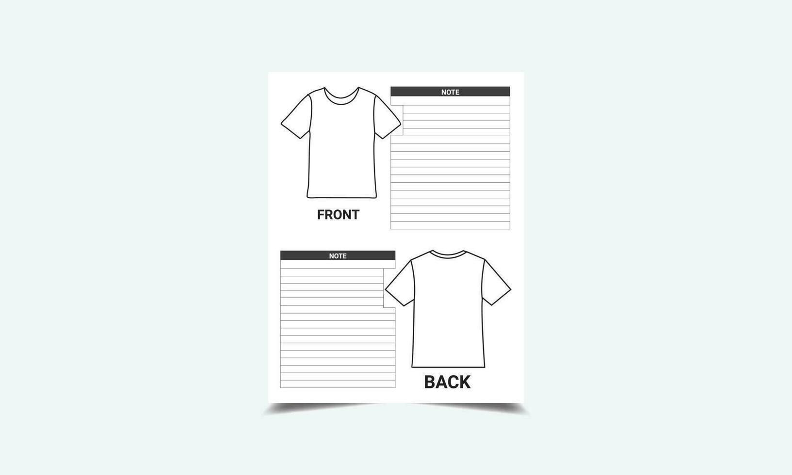 T-Shirt Design Sketchbook kdp interior vector