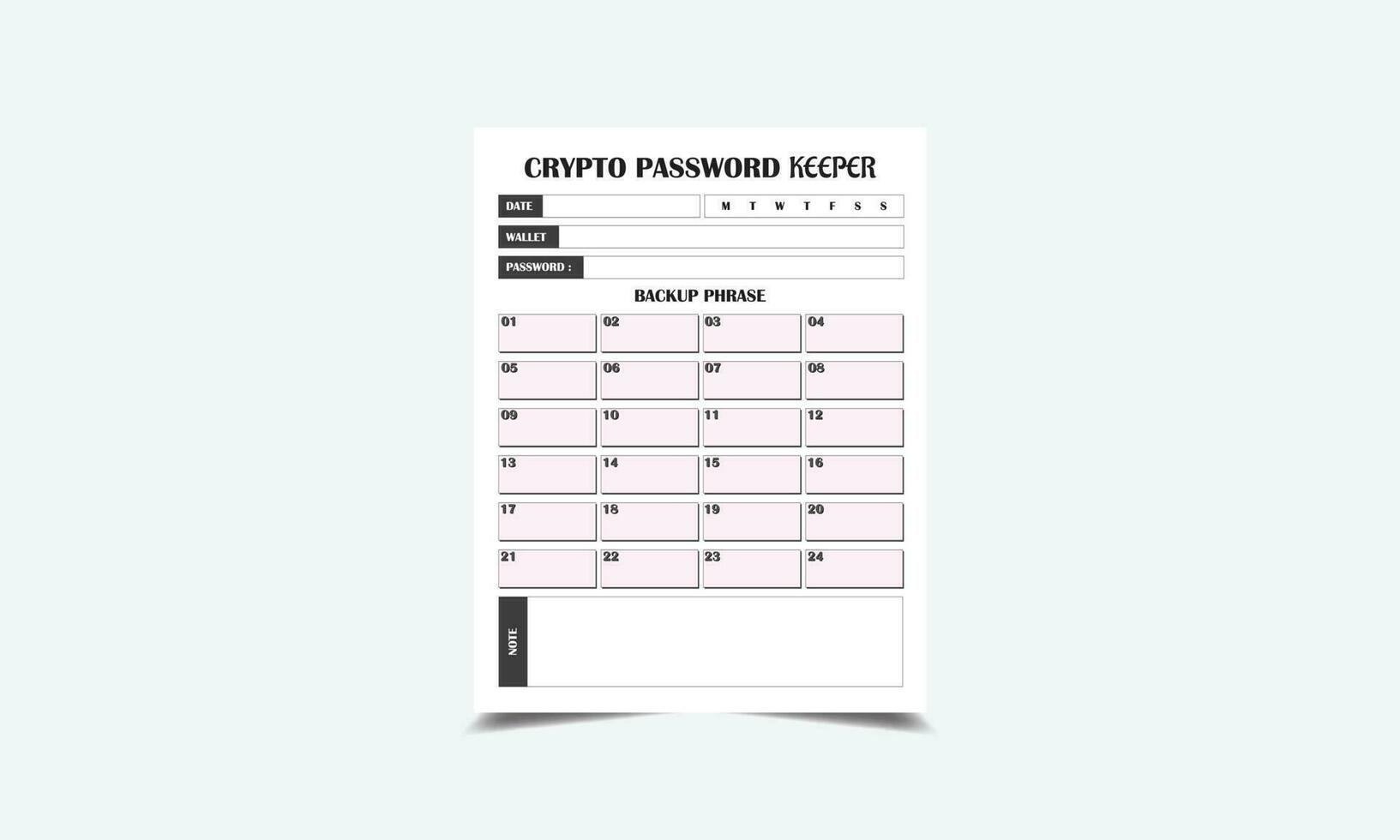Crypto Password Keeper kdp interior vector