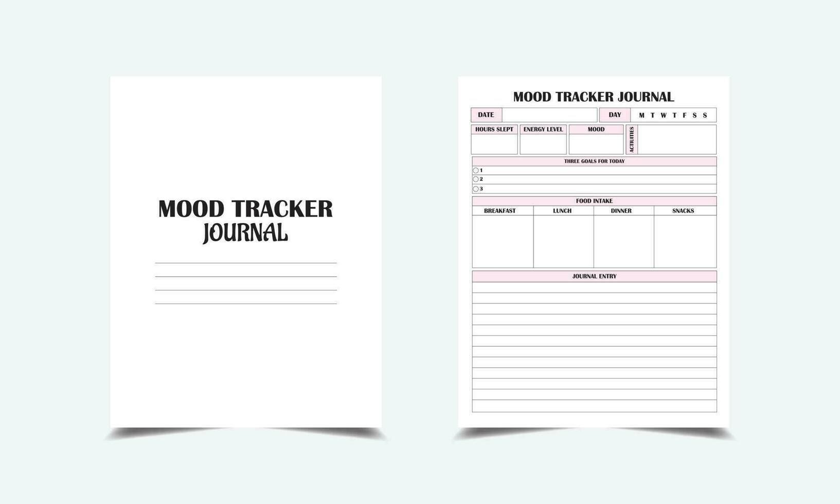 Mood Tracker Journal kdp interior vector