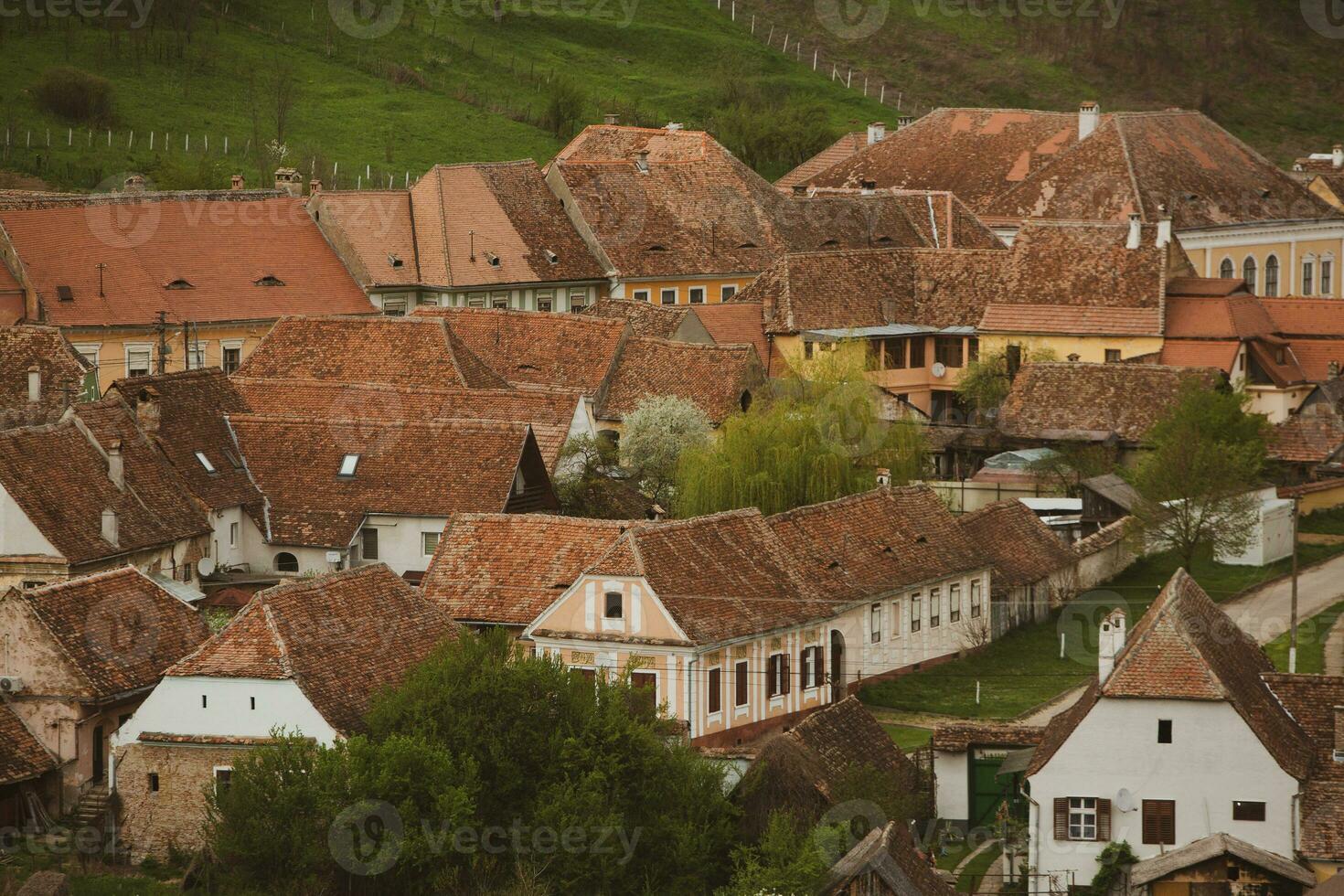 Biertan a very beautiful medieval village in Transylvania, Romania. A historical town in Romania that has preserved the Frankish and Gothic architectural style. Travel photo. photo