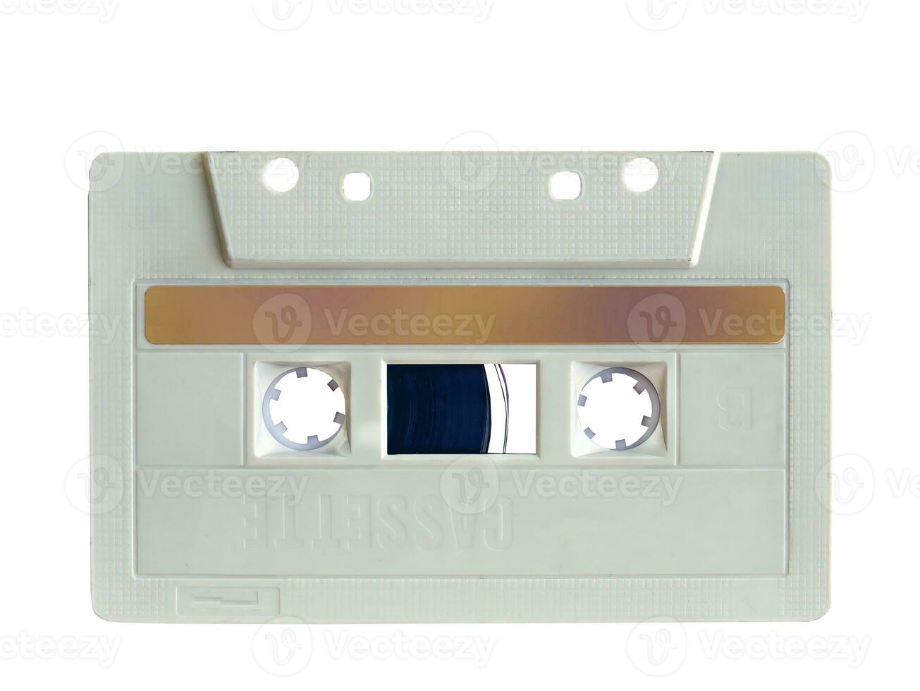 Nostalgia, Isolated, white background with clipping path of Audio cassette tape, analog media device, vintage gadget, hipster, music industry, sound storage photo