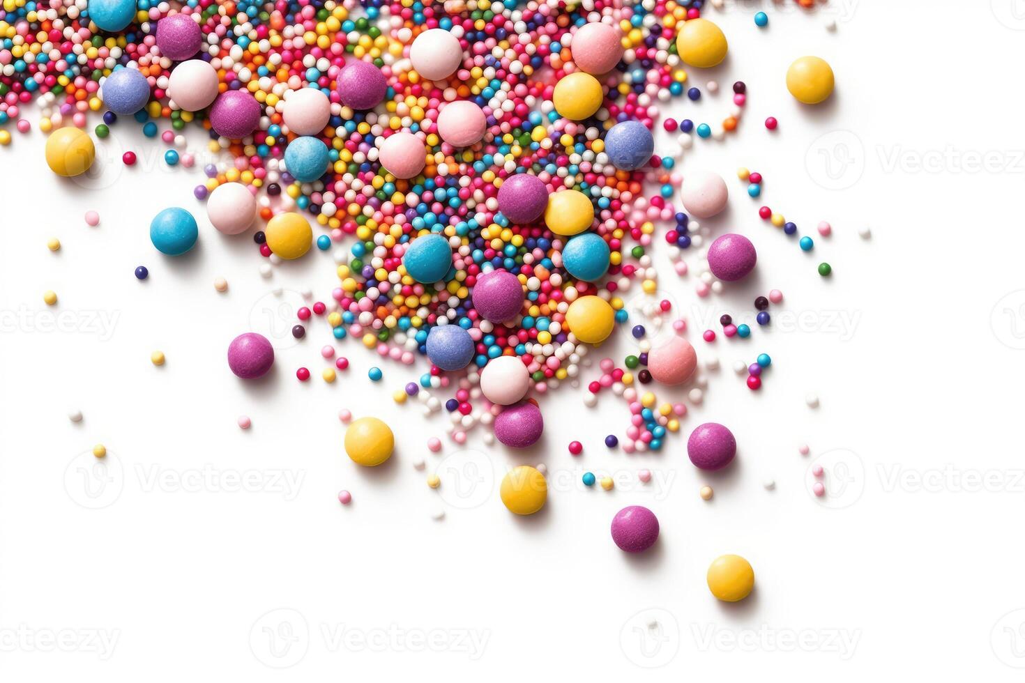 Sprinkles isolated white background professional food photography photo
