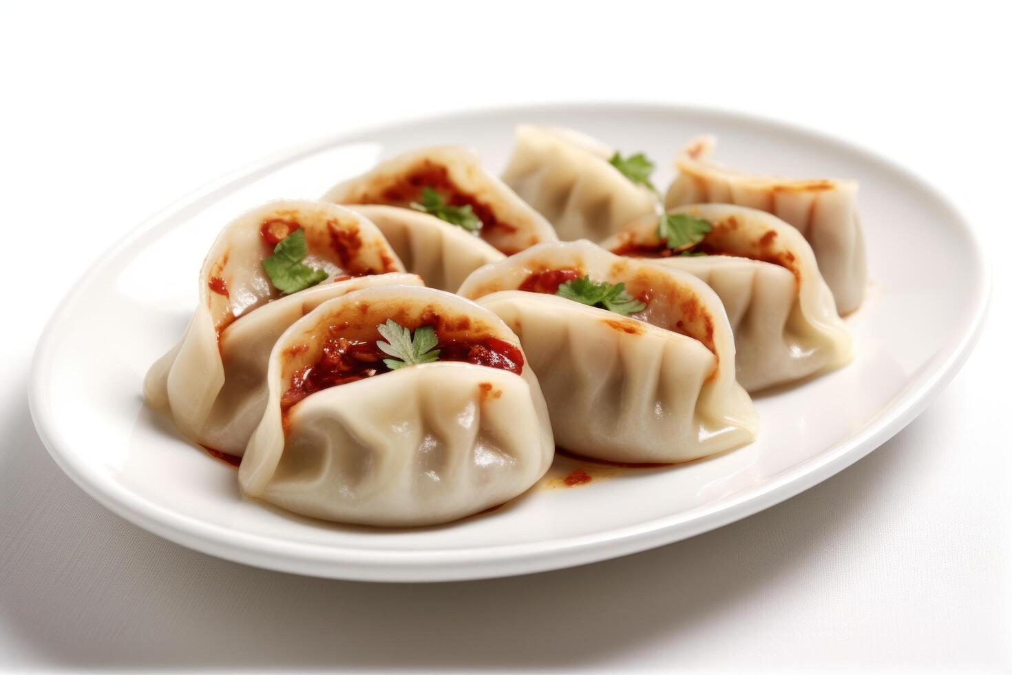 Mandu o Mandoo son empanadillas en coreano cocina fotografía generativo ai foto