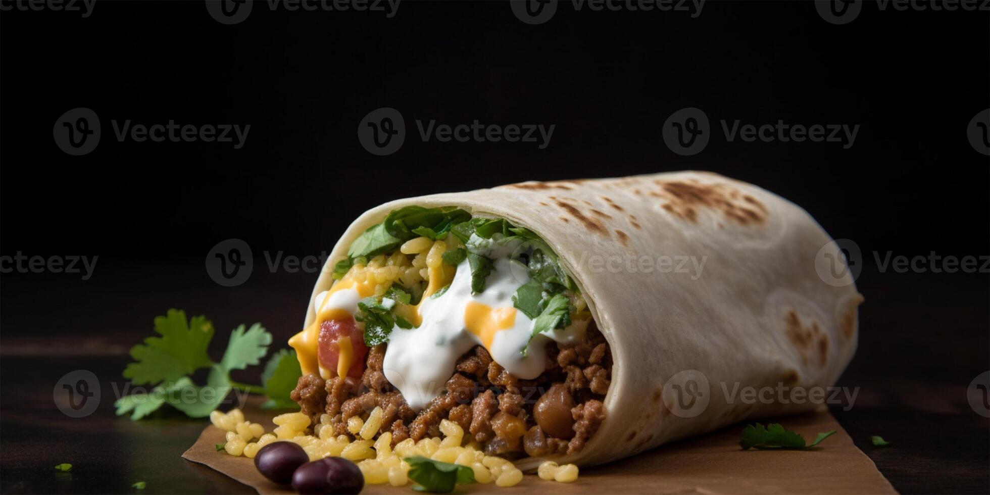 Colombian vegetarian burrito on a table. . photo