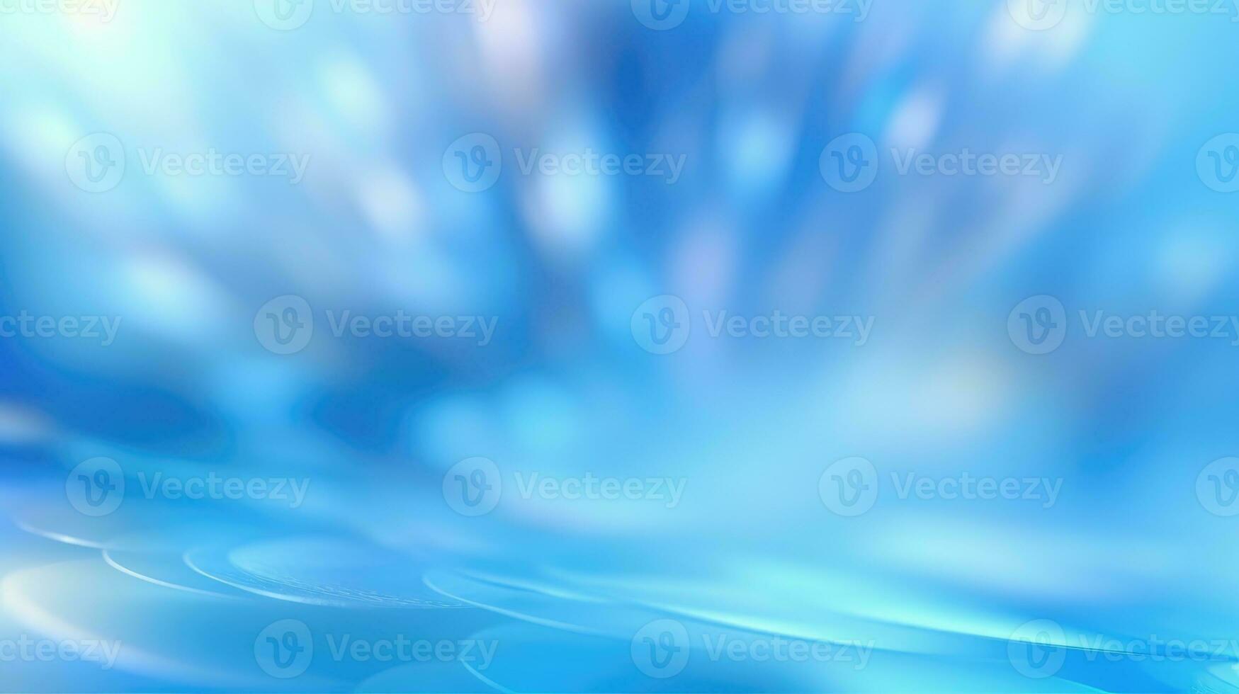 Abstract light blue blurred background with beautiful lighting spots and reflections photo