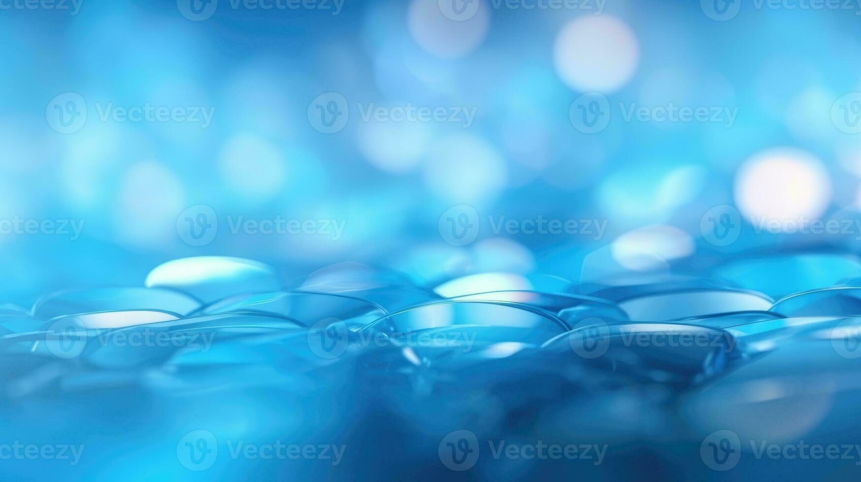Abstract light blue blurred background with beautiful lighting spots and reflections photo
