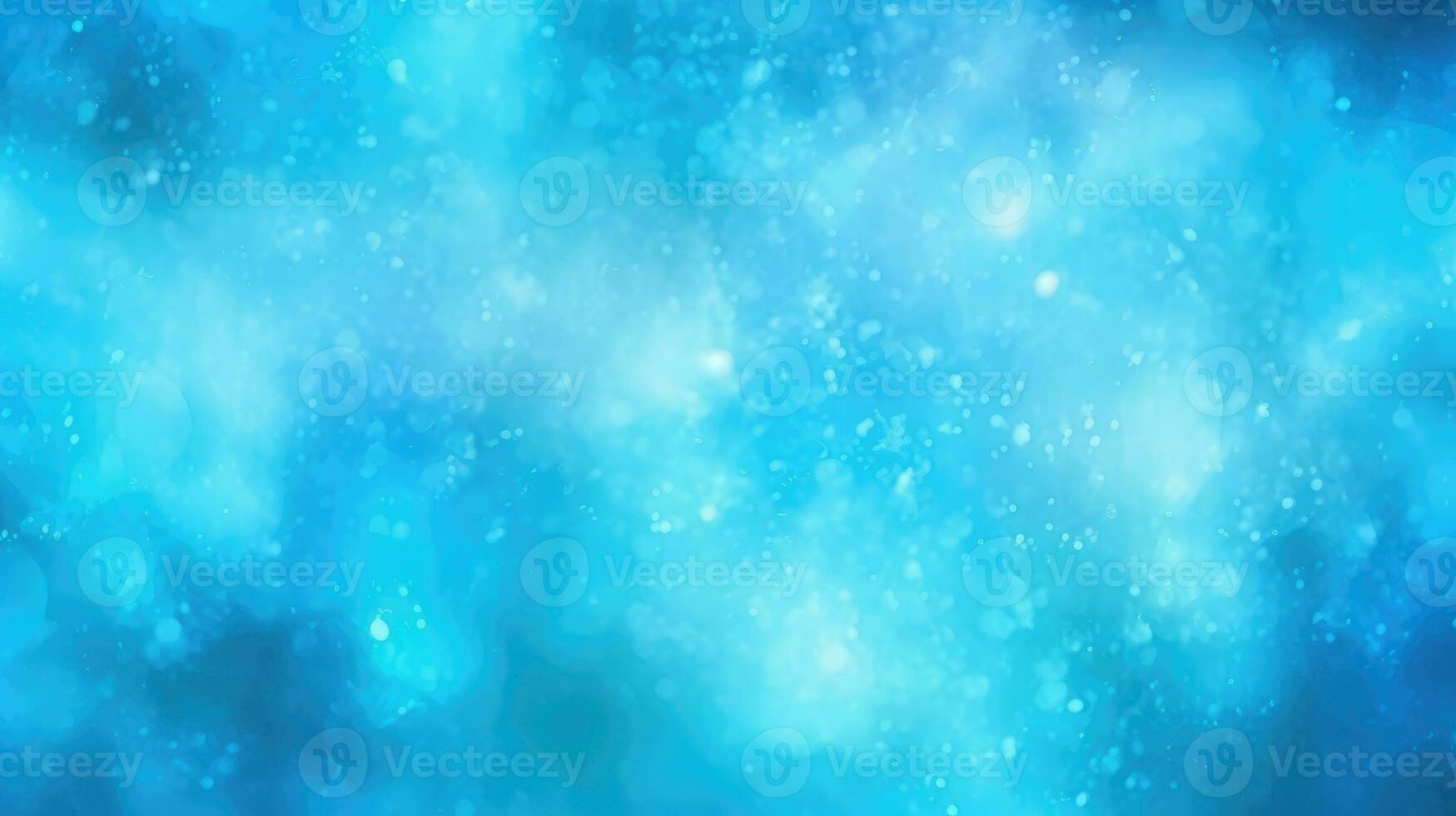 Abstract light blue blurred background with beautiful lighting spots and reflections photo