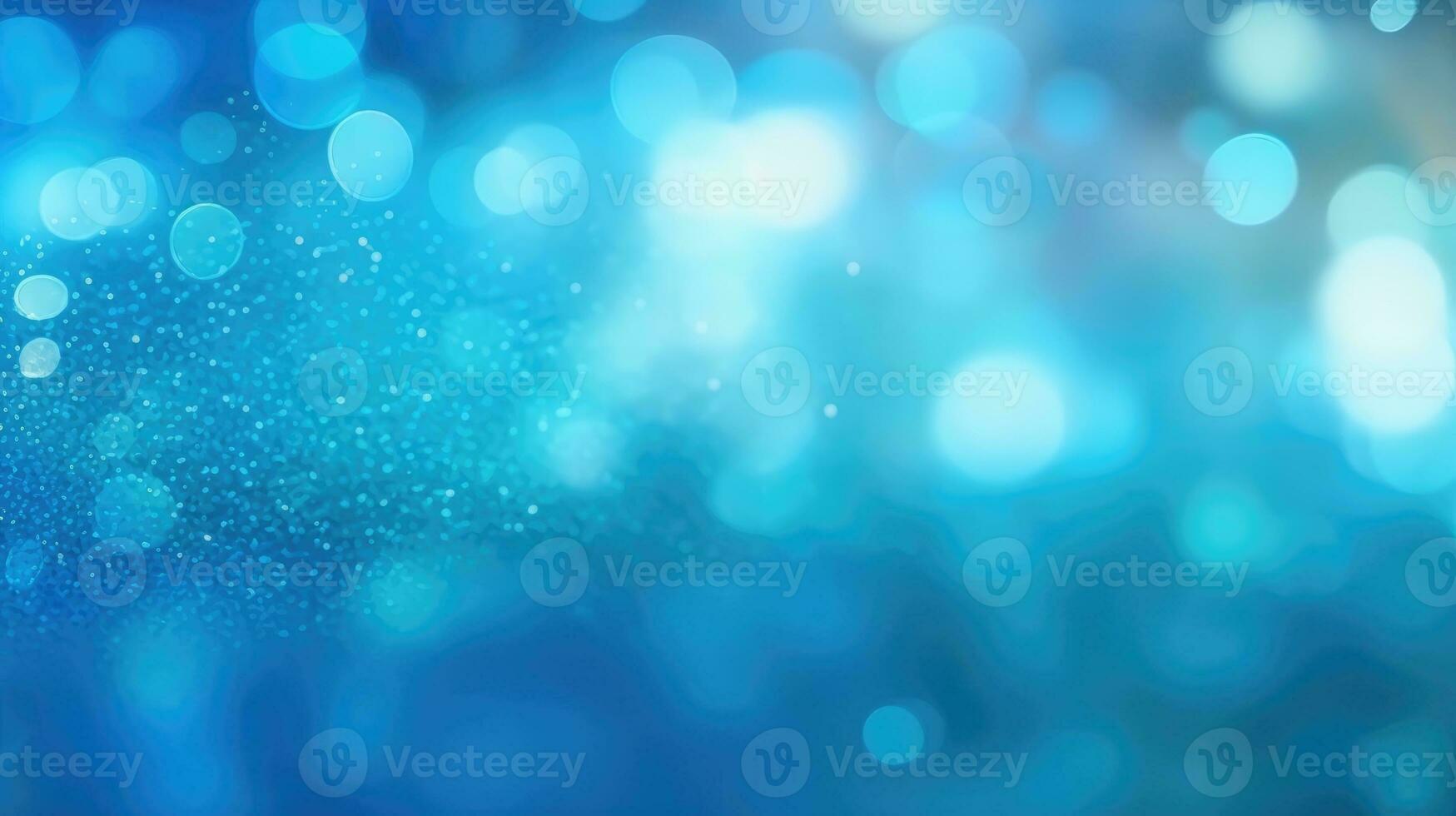 Abstract light blue blurred background with beautiful lighting spots and reflections photo