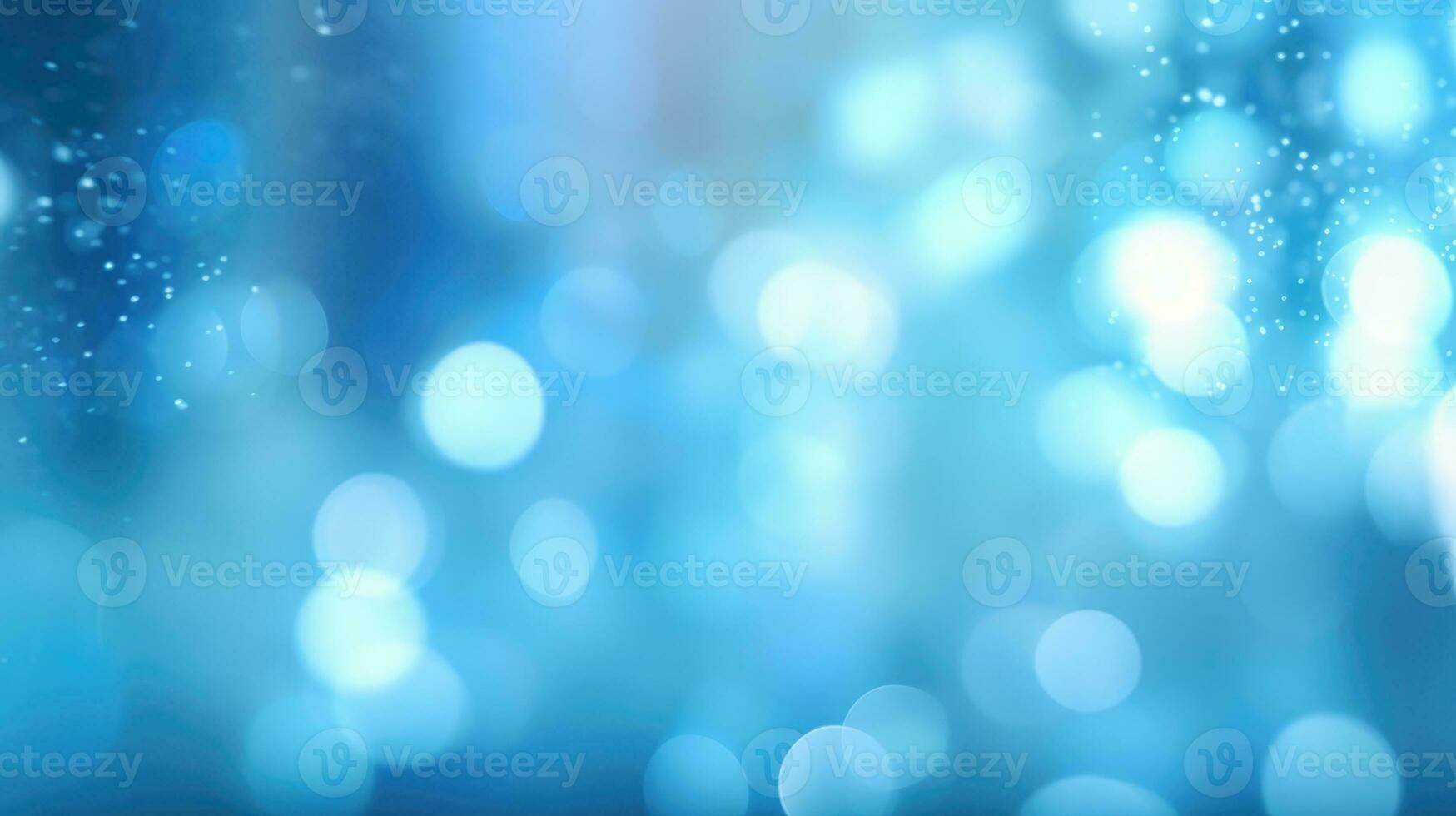 Abstract light blue blurred background with beautiful lighting spots and reflections photo