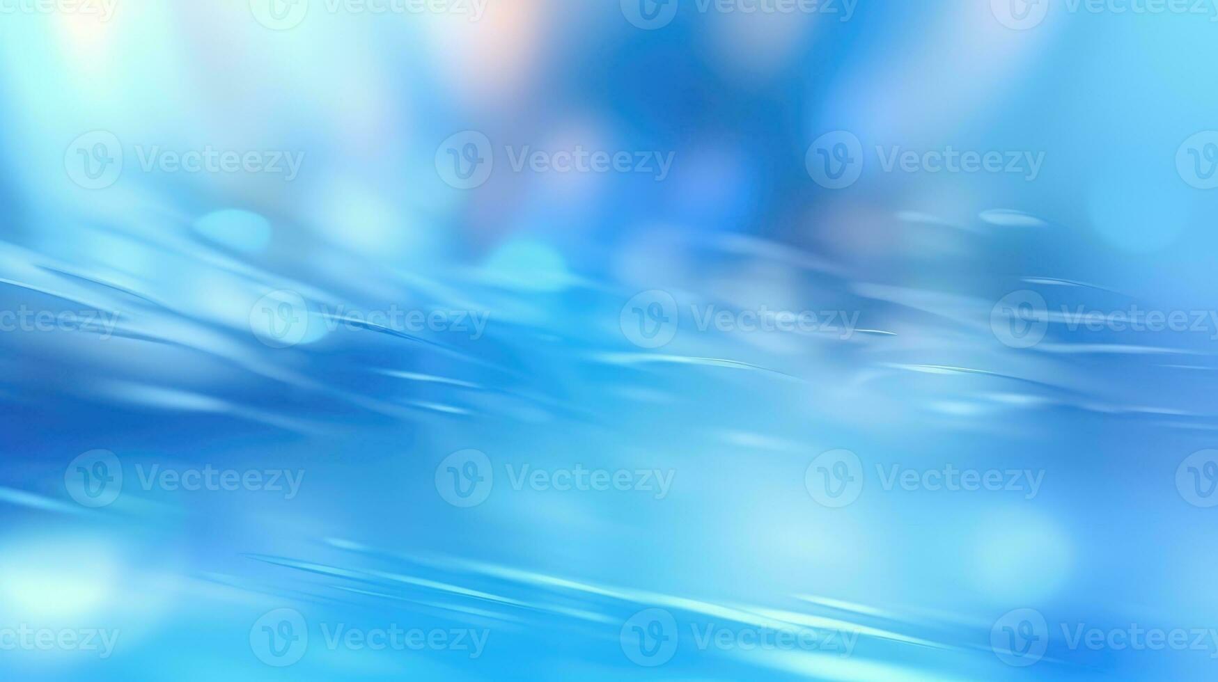 Abstract light blue blurred background with beautiful lighting spots and reflections photo