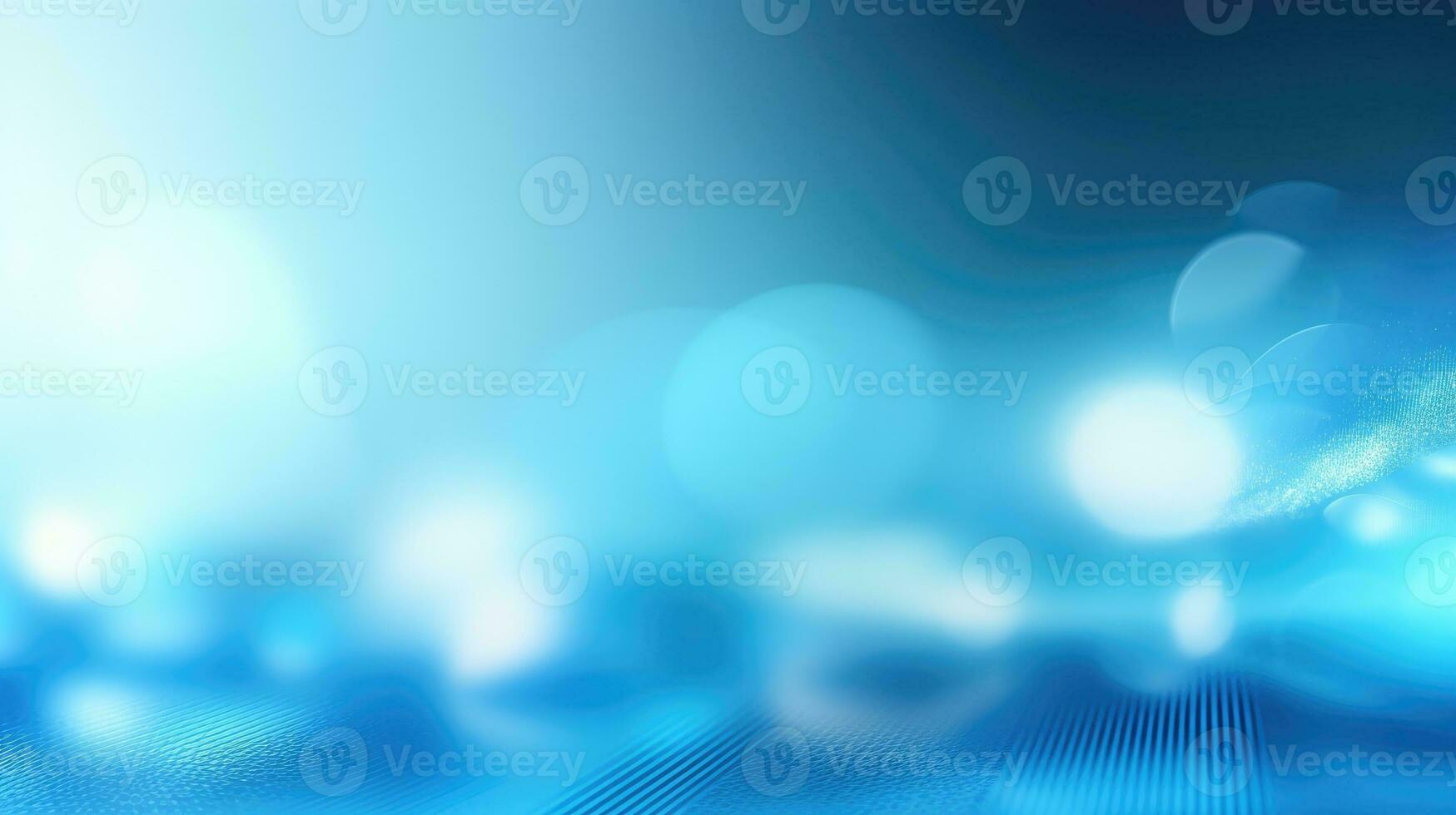 Abstract light blue blurred background with beautiful lighting spots and reflections photo