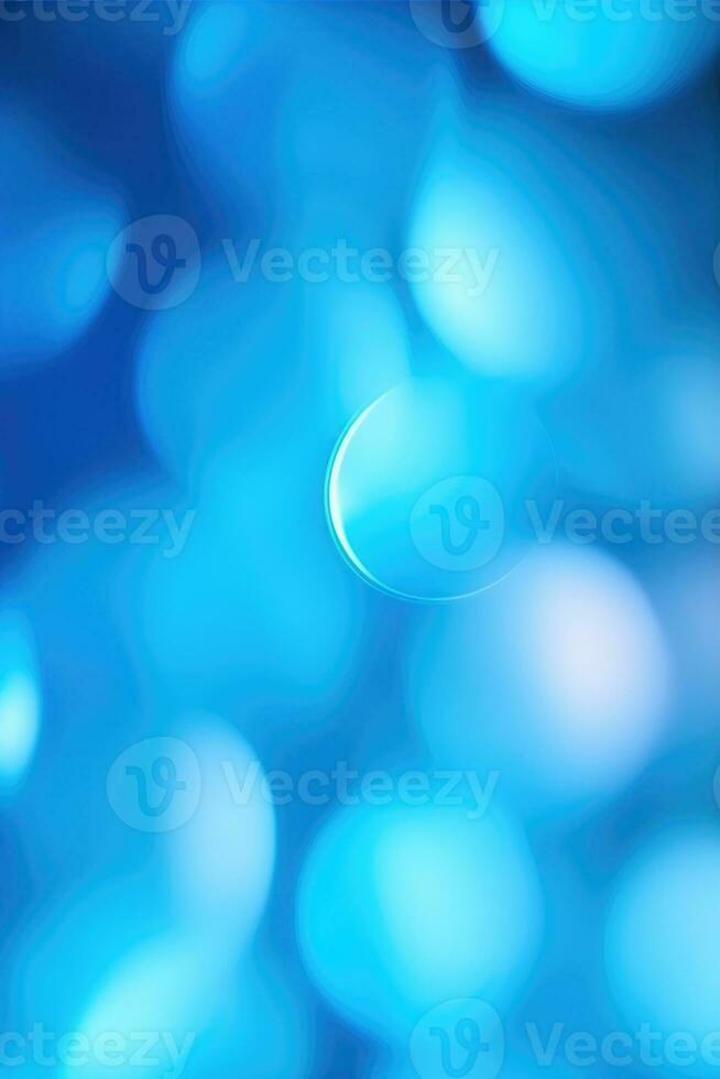 Abstract light blue blurred background with beautiful lighting spots and reflections photo