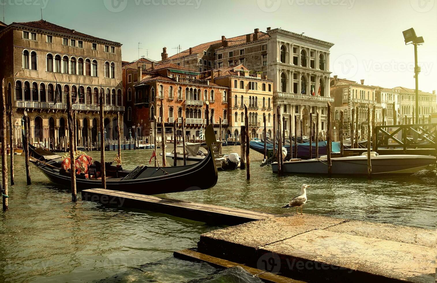 Gondola pier in Venice photo