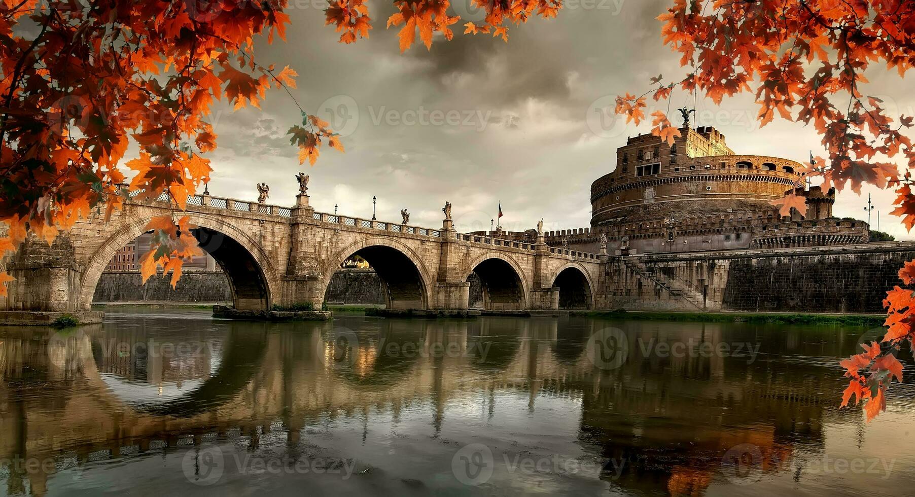 Roman castle in autumn photo