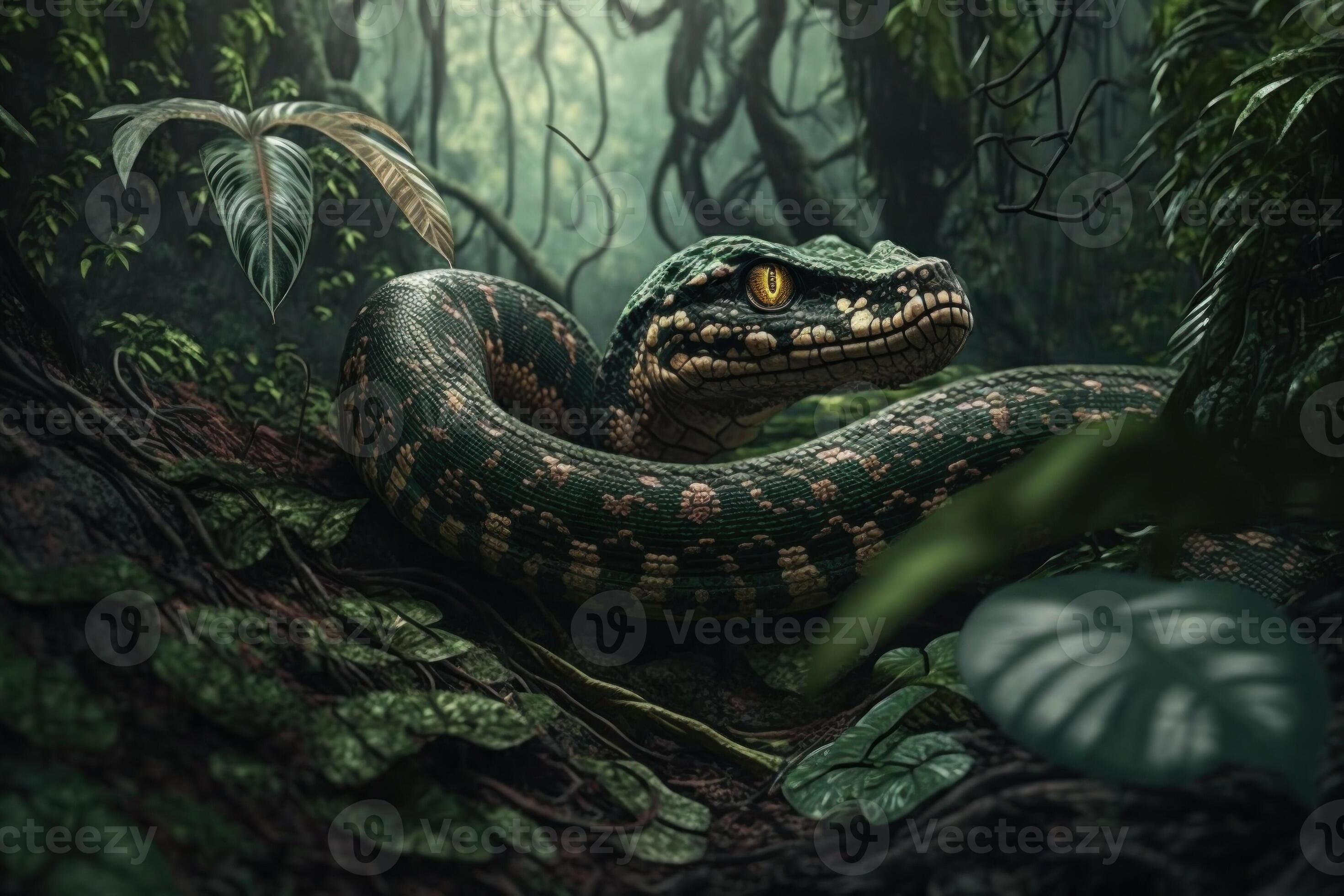 Close big Snake in jungle. 25284646 Stock Photo at Vecteezy