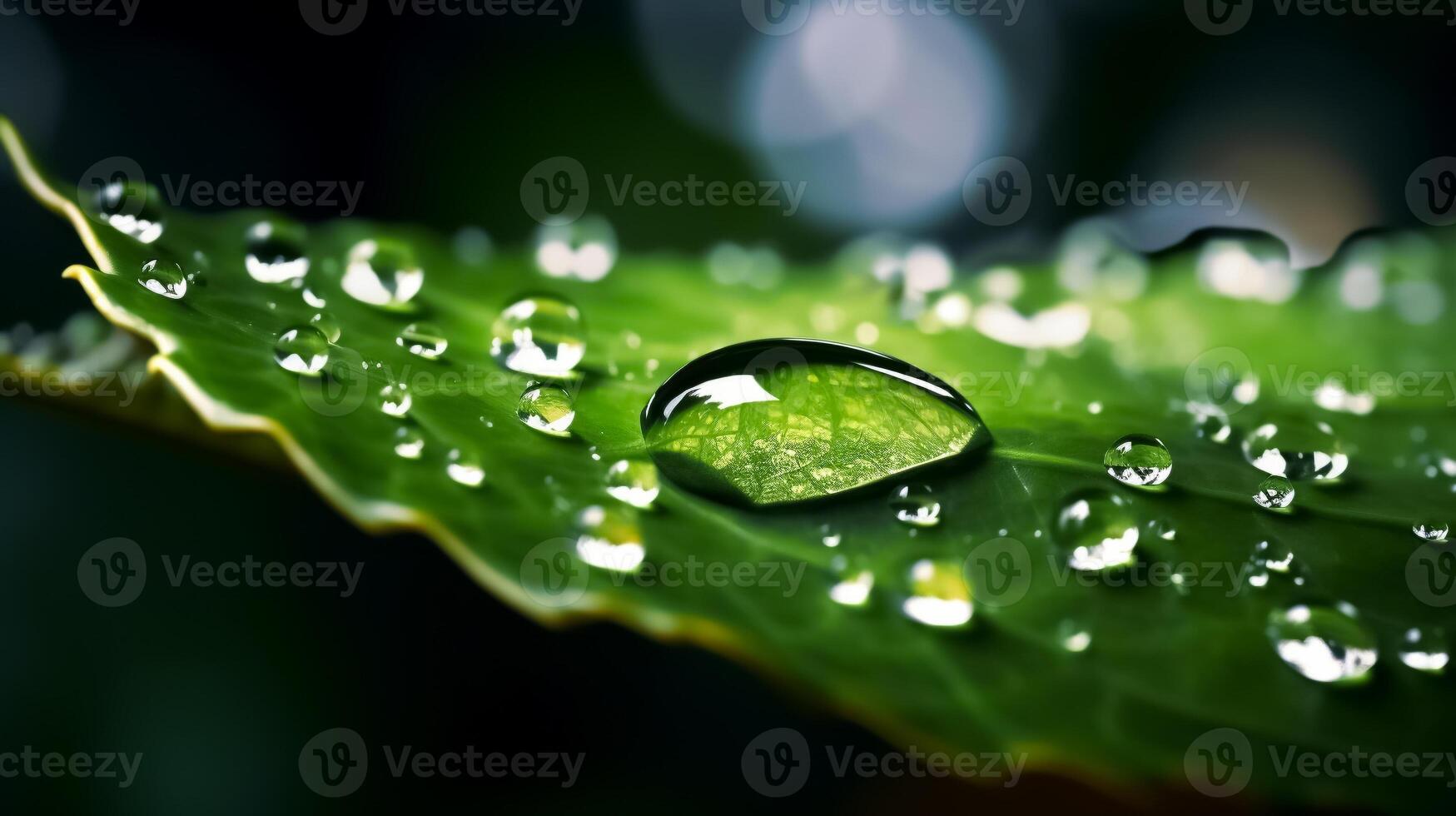 Leaf with waterdrops. photo