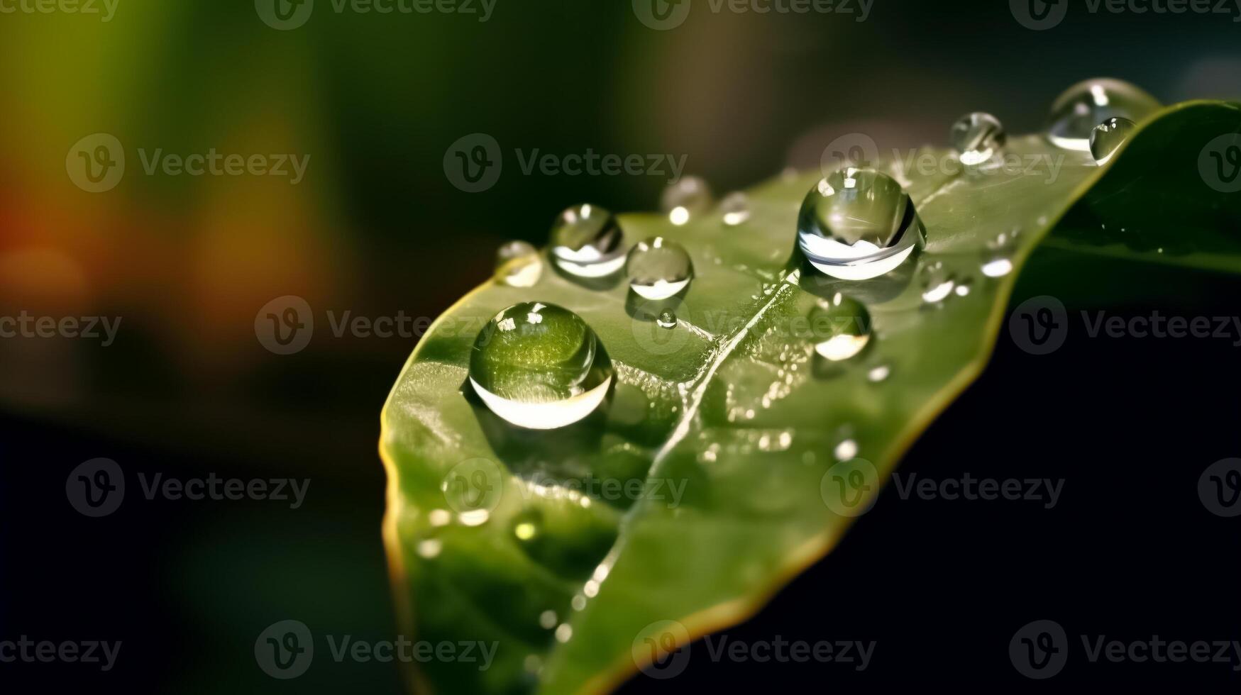 Leaf with waterdrops. photo