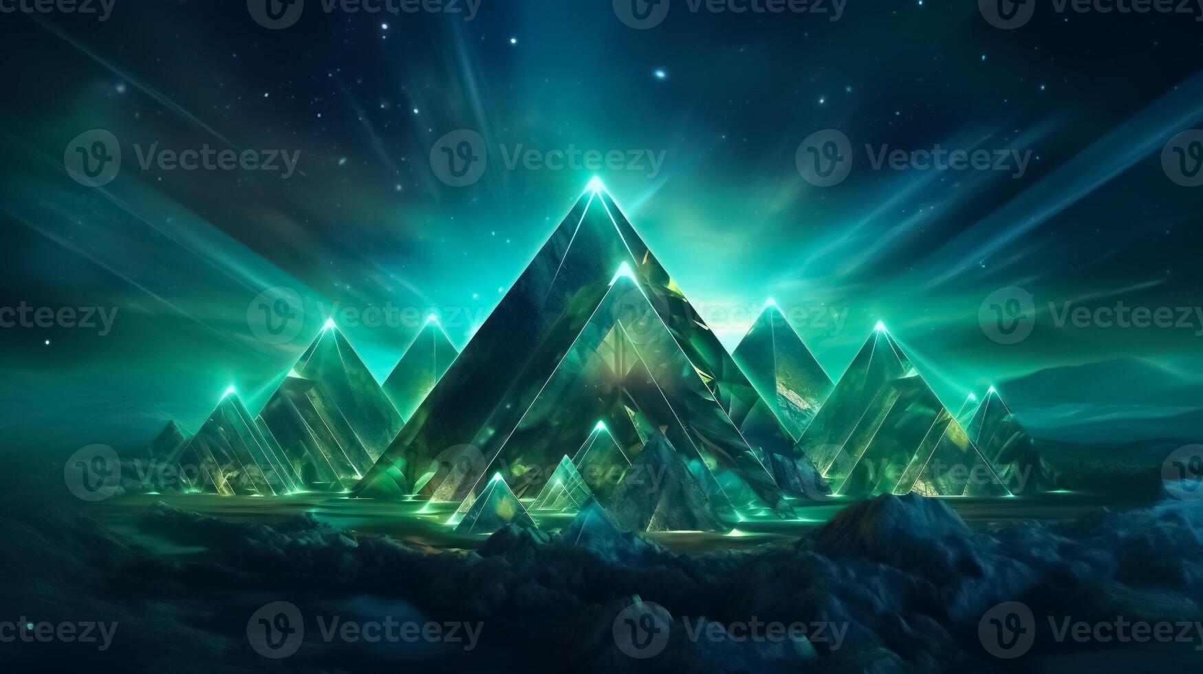 Green triangle background. photo