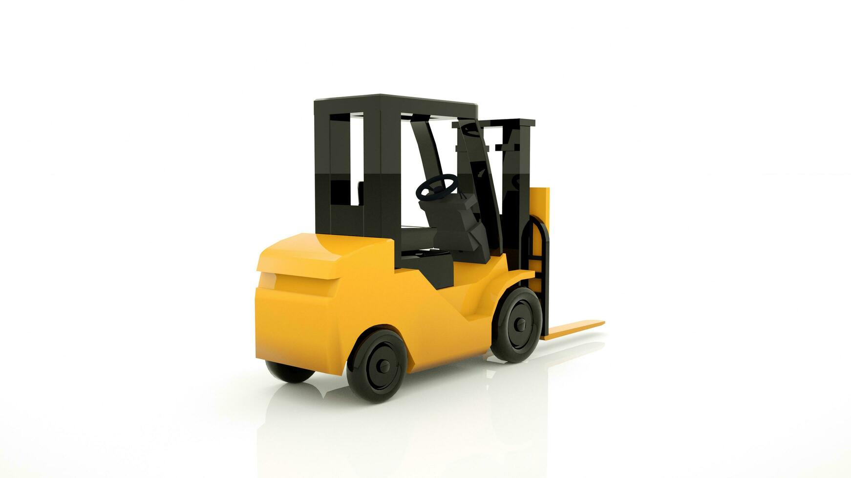 3d rendering forklift truck on white background. 3d Illustration photo