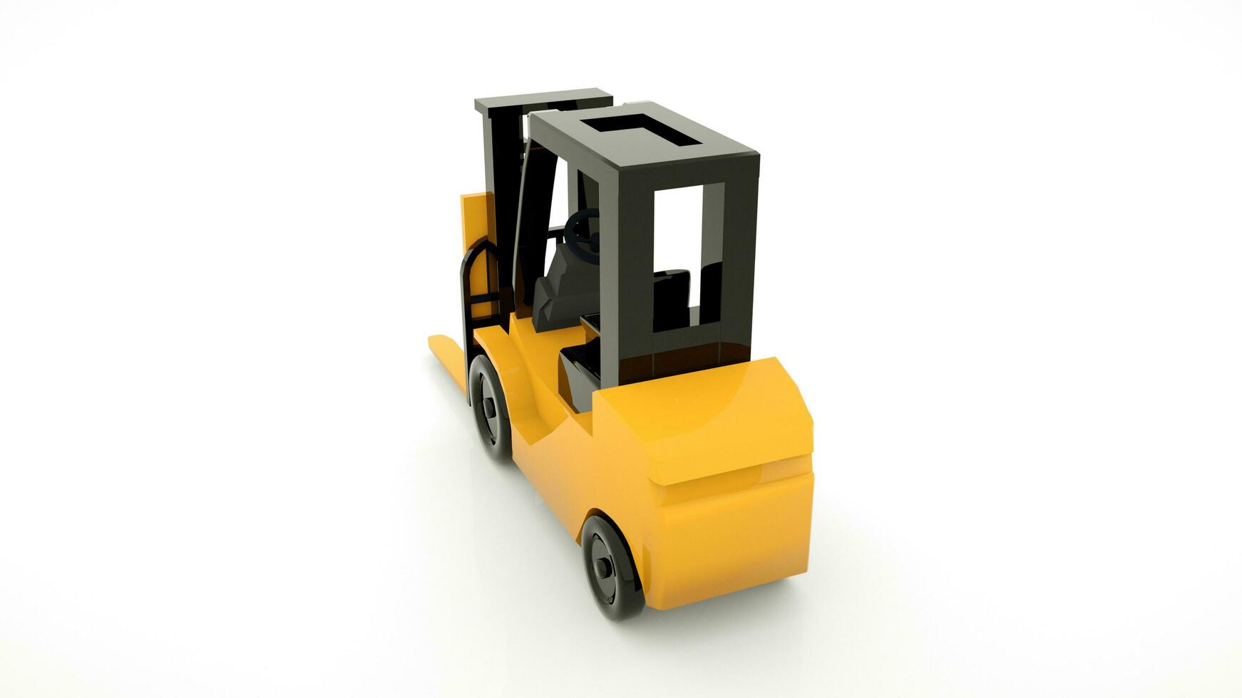 3d rendering forklift truck on white background. 3d Illustration photo