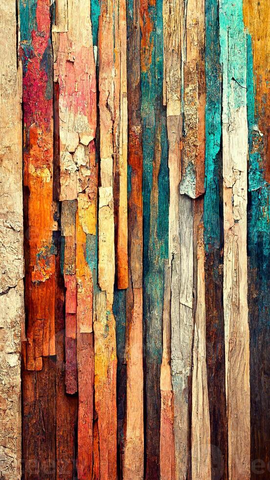 Grungy painted wood texture as background illustration Content by Midjourney photo