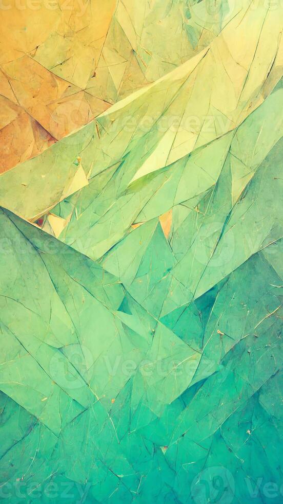 abstract background consisting of triangles. Gradient green color illustration Content by Midjourney photo