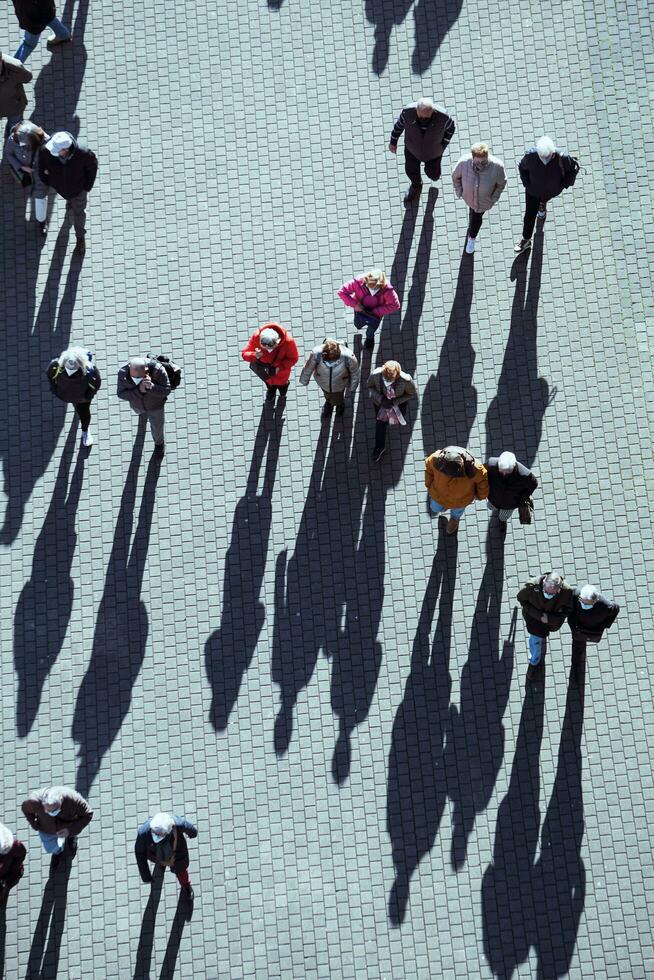 Bilbao, Vizcaya, Spain, 2023 - large group of people walking around the city, Bilbao city photo